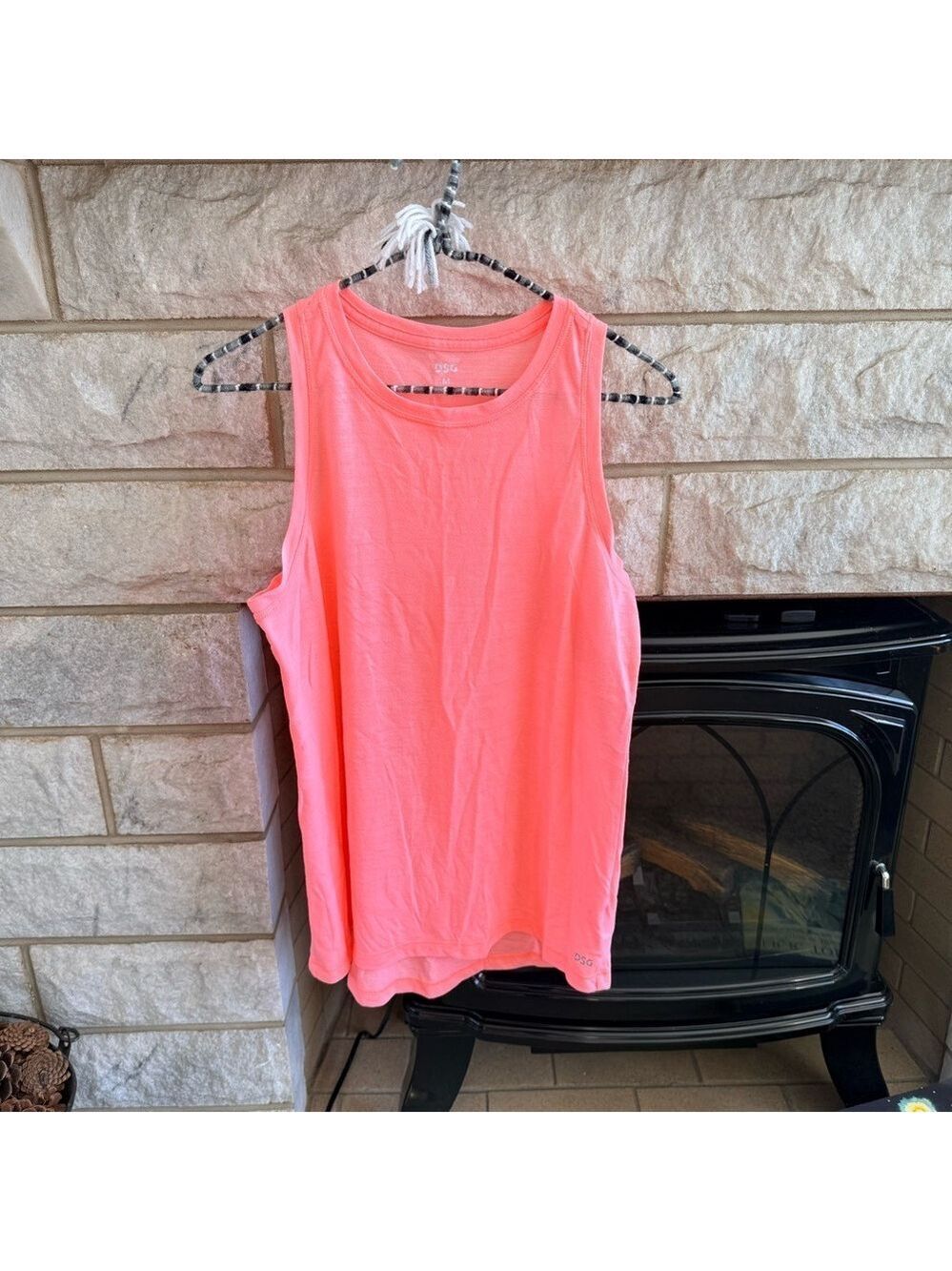 DSG Bright Coral Racerback Tank Top Medium